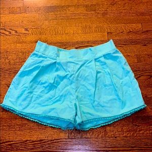 Mint green beach shorts
